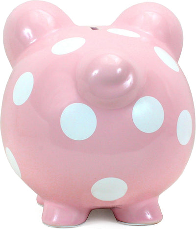 PIGGY BANK - PINK POLKA DOT