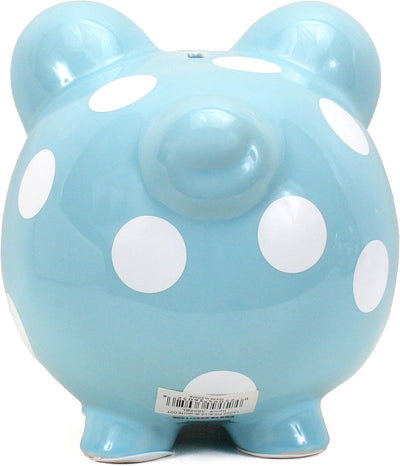 PIGGY BANK - BLUE POLKA DOT