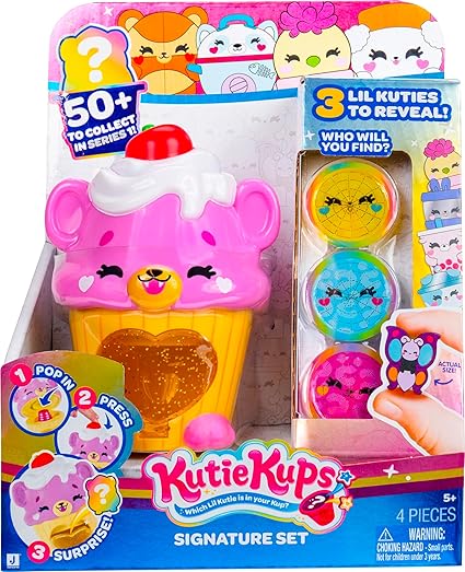 KUTIE KUPS - PINK CUPCAKE TIGER 3 PACK SIGNATURE SET - Toyworld Frankston