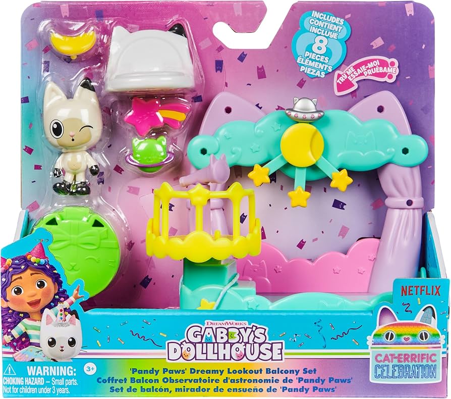 GABBY'S DOLL HOUSE - PANDY PAWS DREAMY LOOKOUT BALCONY SET