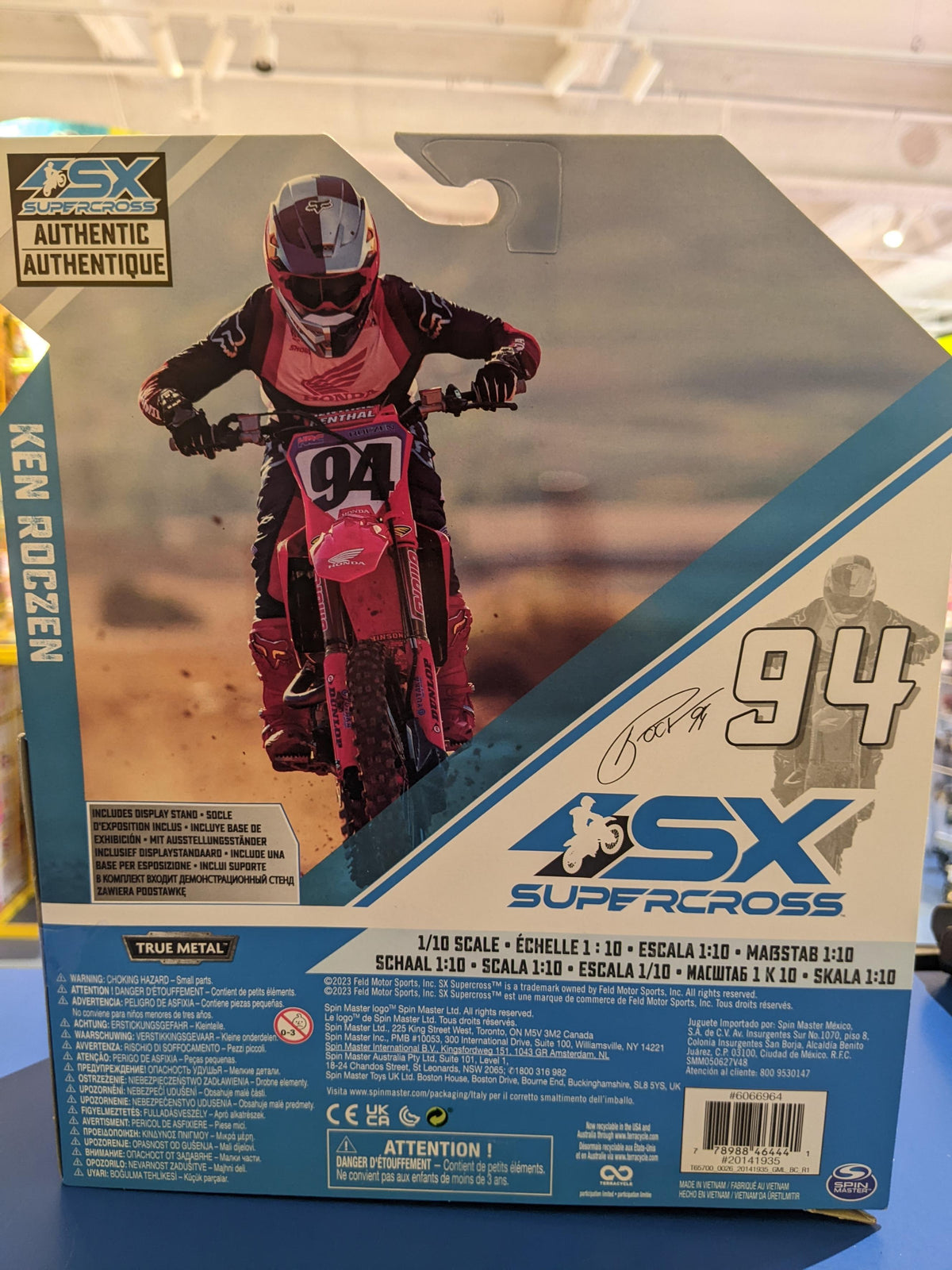 SUPERCROSS 1:10 DIE CAST COLLECTOR MOTORCYCLE - 94 KEN ROCZEN