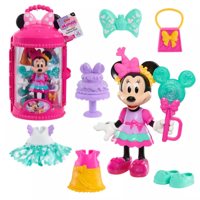 DISNEY JUNIOR MINNIE MOUSE FABULOUS FASHION DOLL -  SWEET PARTY - Toyworld Frankston