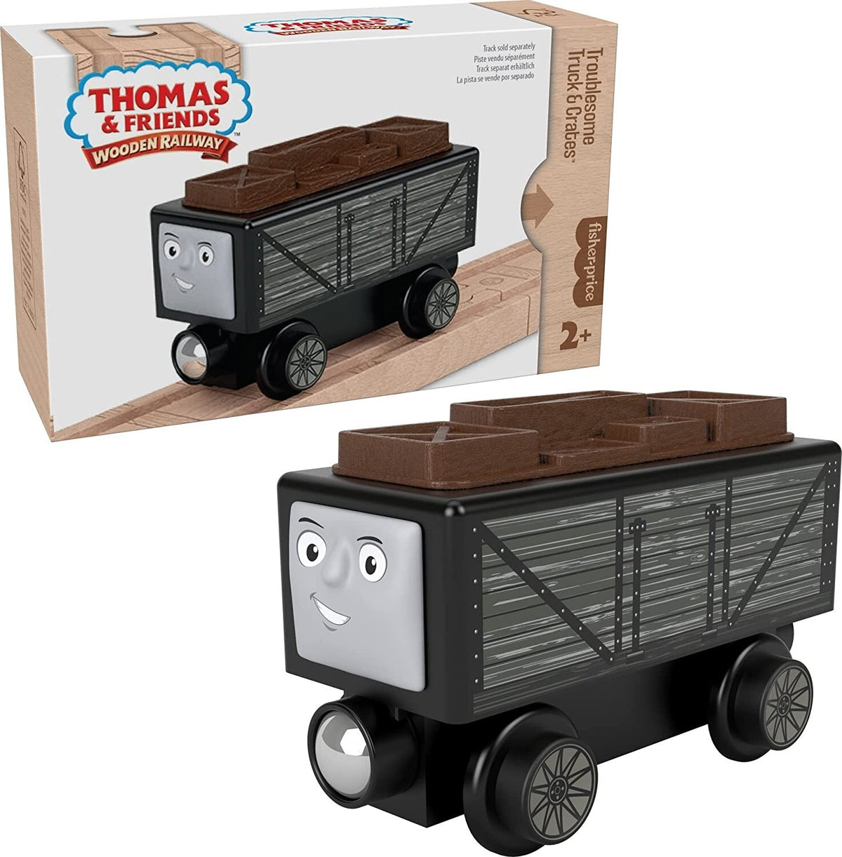 THOMAS AND FRIENDS WOODEN RAILWAY- TROUBLESOME TRUCK AND CRATES