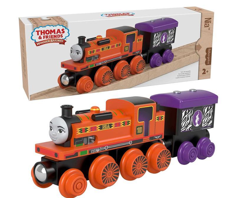 THOMAS AND FRIENDS WOODEN RAILWAY - NIA ENGINE AND COAL CAR - Toyworld Frankston