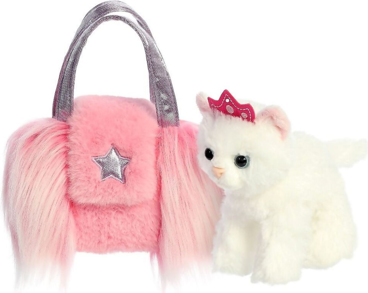 FANCY PALS CAT FRILL BAG PINK WITH STAR - Toyworld Frankston