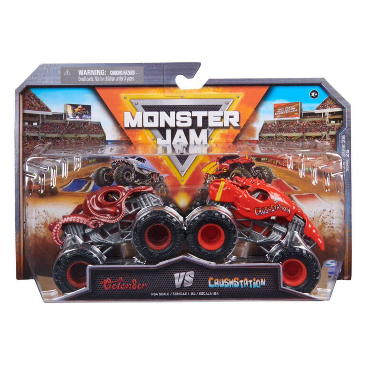 MONSTER JAM - 1:64 DIECAST TRUCKS 2PK - OCTON8ER V CRUSHSTATION - Toyworld Frankston