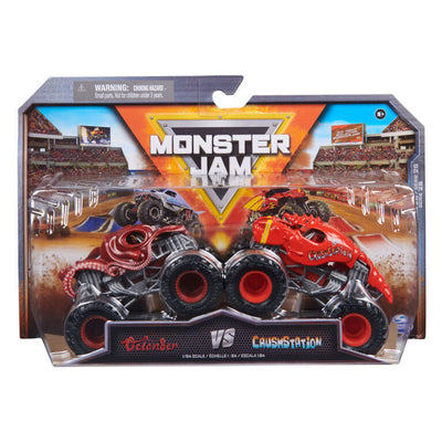 MONSTER JAM - 1:64 DIECAST TRUCKS 2PK - OCTON8ER V CRUSHSTATION - Toyworld Frankston