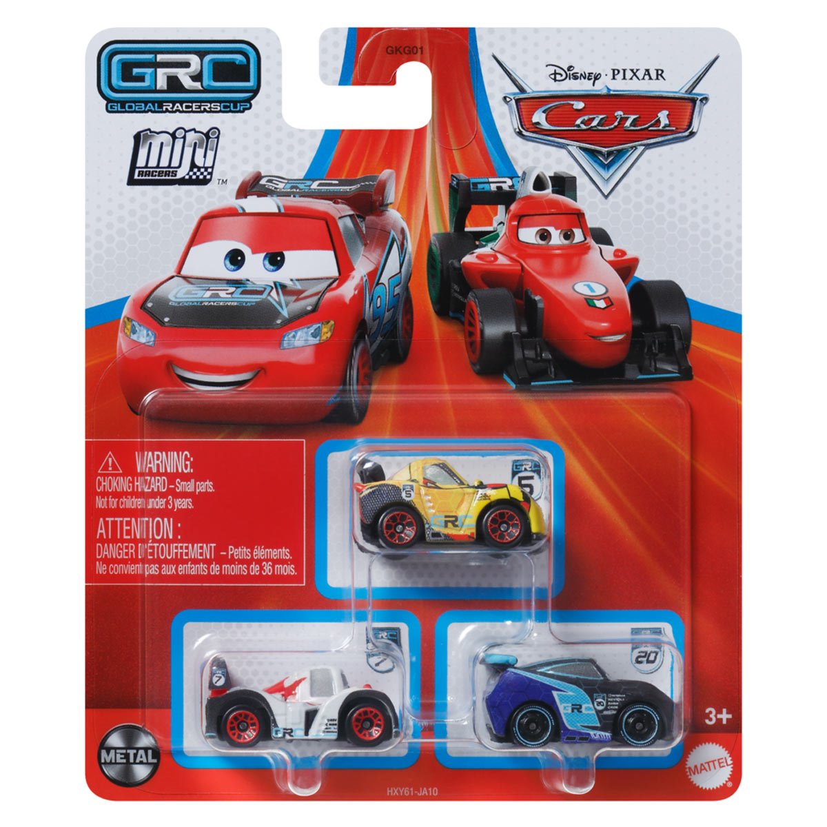 DISNEY / PIXAR CARS DIE CAST METAL MINI RACERS SHU TODOROKI, MIGUEL CAMINO & JACKSON STORM CAR 3-PACK - Toyworld Frankston
