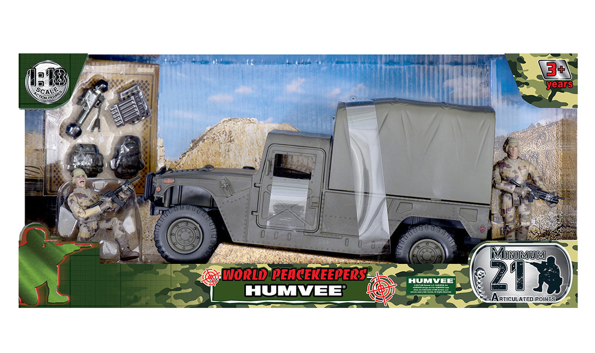 WORLD PEACEKEEPERS 1:18 MILITARY HUMVEE WITH FIGURES