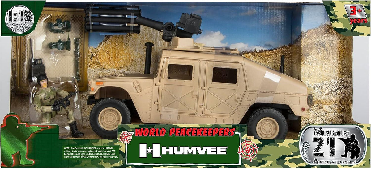 WORLD PEACEKEEPERS 1:18 MILITARY HUMVEE WITH FIGURES