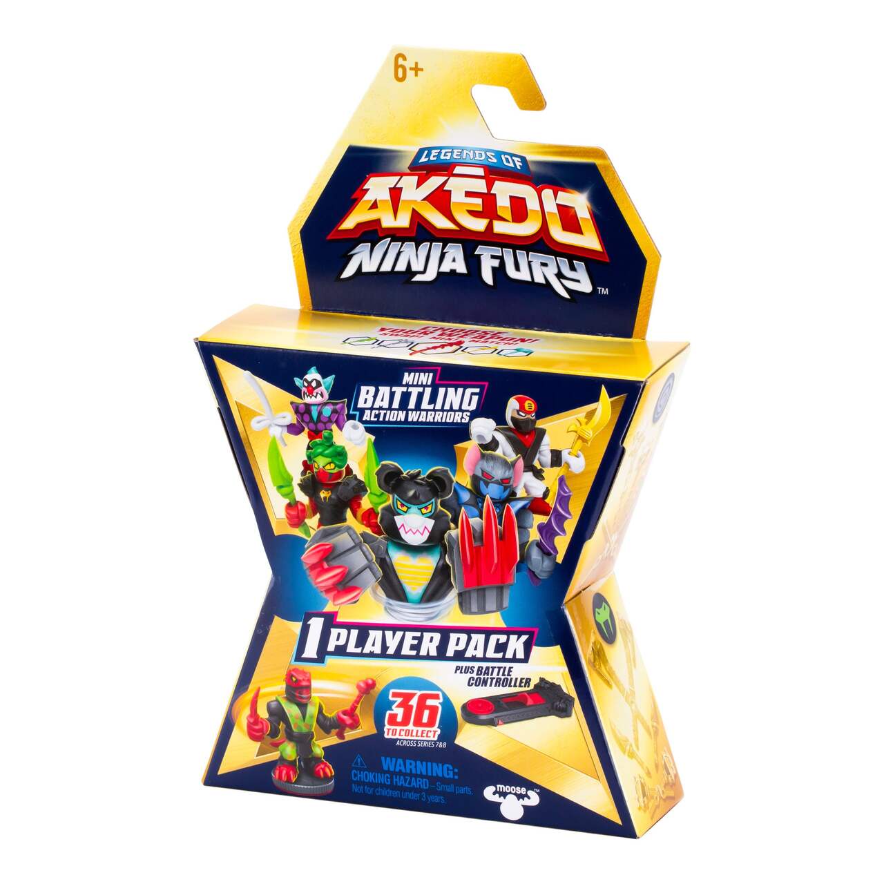 AKEDO Ninja Fury mini battling action warriors, featuring a 1 player pack with various colorful character figures