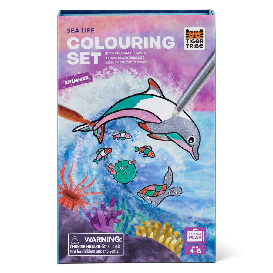 TIGER TRIBE SHIMMER COLOURING SET - SEALIFE - Toyworld Frankston