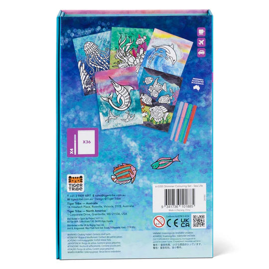 TIGER TRIBE SHIMMER COLOURING SET - SEALIFE - Toyworld Frankston
