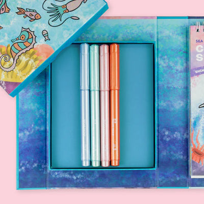TIGER TRIBE SHIMMER COLOURING SET - SEALIFE - Toyworld Frankston