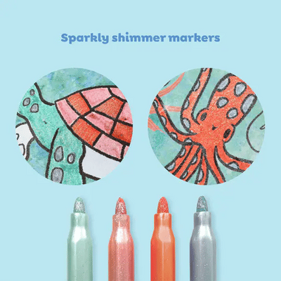 TIGER TRIBE SHIMMER COLOURING SET - SEALIFE - Toyworld Frankston