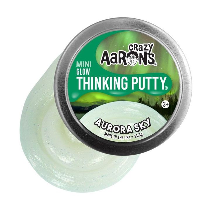 CRAZY AARON'S THINKING PUTTY MINI GLOW - AURORA SKY - Toyworld Frankston