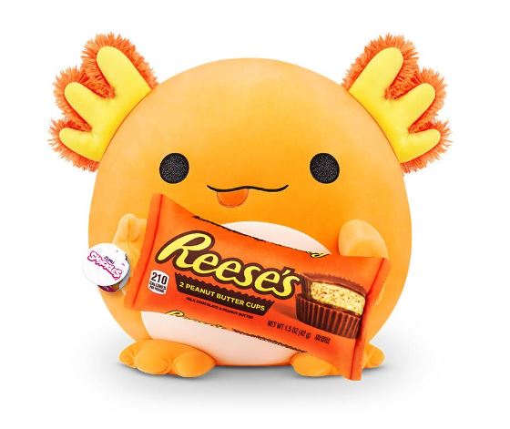 ZURU - SNACKLES PLUSH SUPER SIZE - ALBIE AXOLOTL WITH REESES CUP - Toyworld Frankston