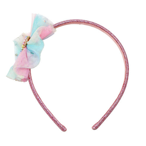 PINK POPPY - BARBIE RAINBOW FANTASY TULLE HEADBAND WITH PEARL HEART PENDANT - Toyworld Frankston
