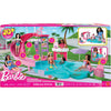 Barbie Dream Pool toy set packaging with dolls and pool features.