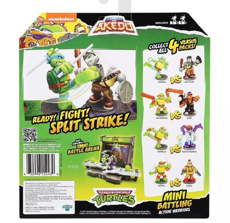 AKEDO TEENAGE MUTANT NINJA TURTLES MINI BATTLING ACTION WARRIORS - MICHELANGELO VS BEBOP - Toyworld Frankston