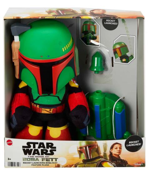STAR WARS THE BOOK OF BOBA FETT - ROCKET LAUNCHING BOBA FETT FEATURE PLUSH - Toyworld Frankston