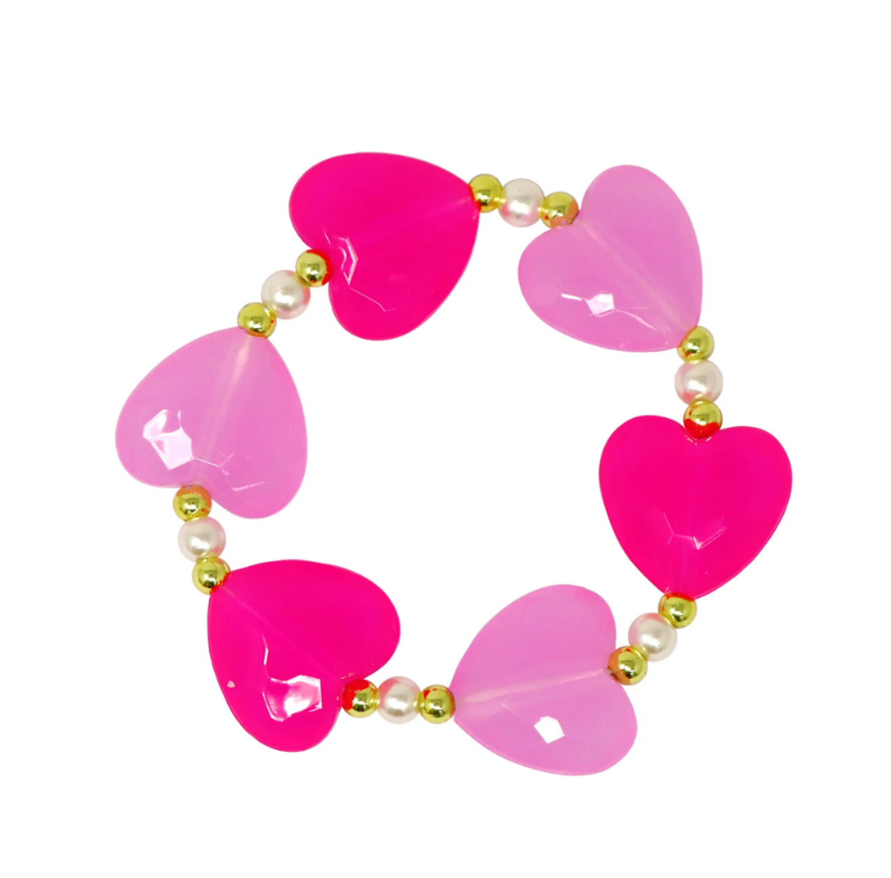 PINK POPPY - BALLET PINK HEART AND PEARL BRACELET - Toyworld Frankston