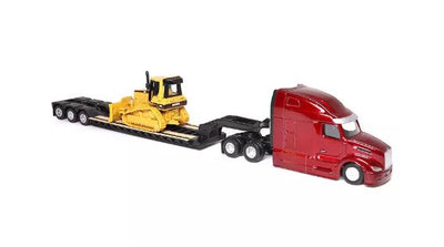 PETERBILT 1:87 SEMI TRACTOR WITH LOWBOY TRAILER AND CAT DM5 DOZER - Toyworld Frankston