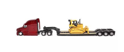 PETERBILT 1:87 SEMI TRACTOR WITH LOWBOY TRAILER AND CAT DM5 DOZER - Toyworld Frankston