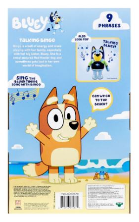 BLUEY BEACH TALKING PLUSH - BINGO - Toyworld Frankston