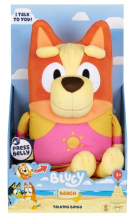 BLUEY BEACH TALKING PLUSH - BINGO - Toyworld Frankston