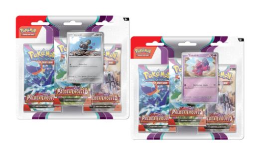 POKEMON TCG SCARLET AND VIOLET 2 PALDEA EVOLVED THREE BOOSTER BLISTER PACK - Toyworld Frankston
