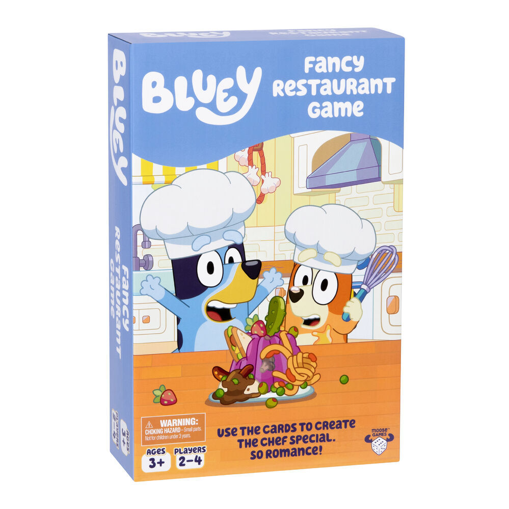 Bluey Fancy Restaurant Game box with cartoon characters
