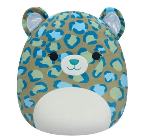 SQUISHMALLOWS - 12 INCH PLUSH - ENOS THE BLUE LEOPARD - Toyworld Frankston