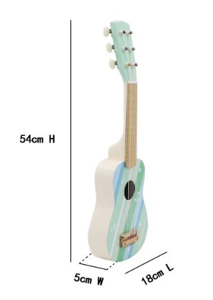CALM AND BREEZY  WOODEN GUITAR MISTY AQUA - Toyworld Frankston