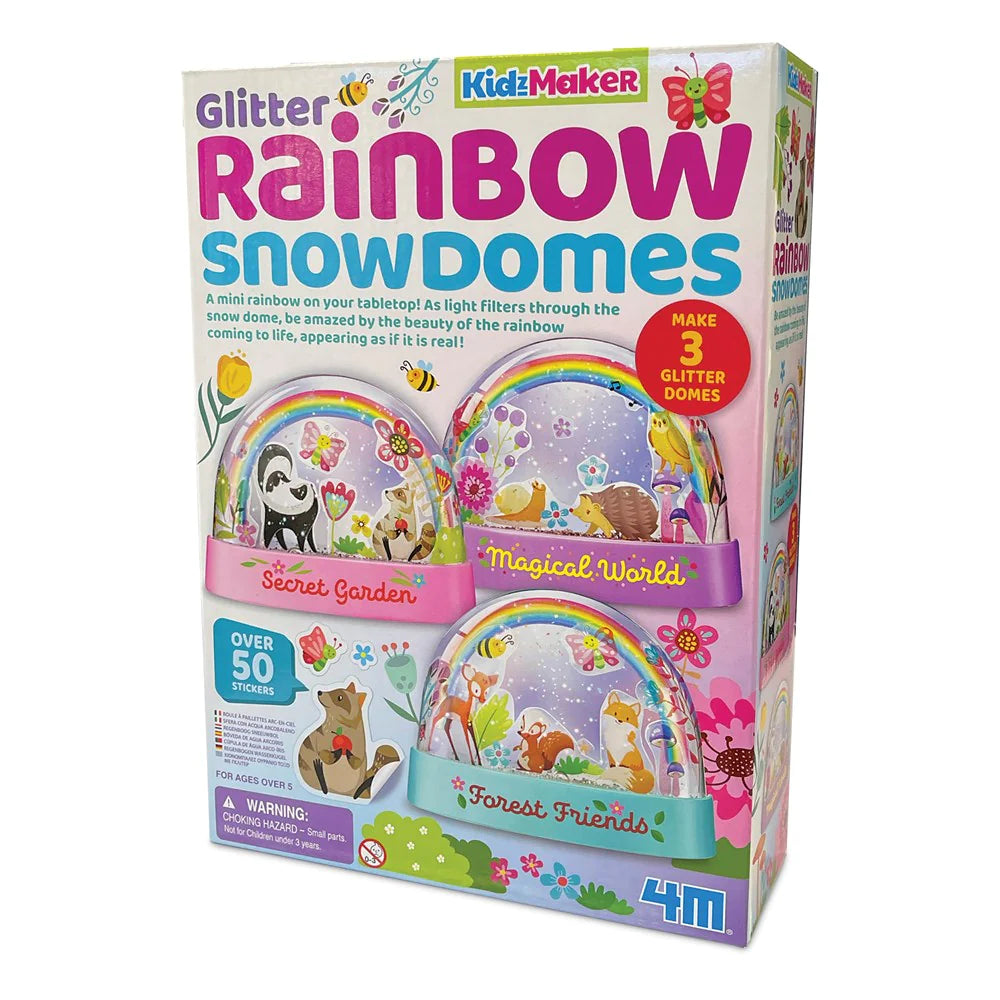 4M - KIDZMAKER - GLITTER RAINBOW SNOWDOMES - Toyworld Frankston