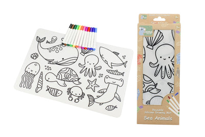 KOALA DREAM REUSABLE SILICONE DRAWING MAT - SEA ANIMALS