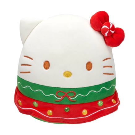 SQUISHMALLOWS - HELLO KITTY AND FRIENDS ASSORT B - HELLO KITTY CANDY DOTTED SKIRT - Toyworld Frankston