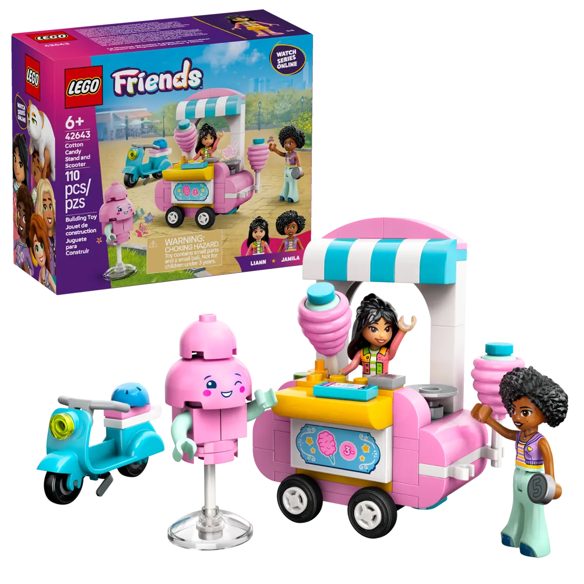 LEGO FRIENDS 42643 COTTON CANDY STAND AND SCOOTER - Toyworld Frankston