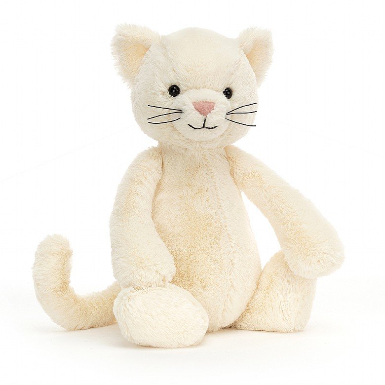 JELLYCAT - ORIGINAL BASHFUL CREAM KITTEN - Toyworld Frankston