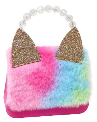 PINK POPPY FLUFFY CAT HARD HANDBAG - Toyworld Frankston