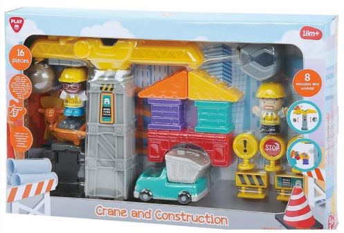 PLAYGO BATTERY OPERATED CRANE AND CONSTRUCTION - Toyworld Frankston