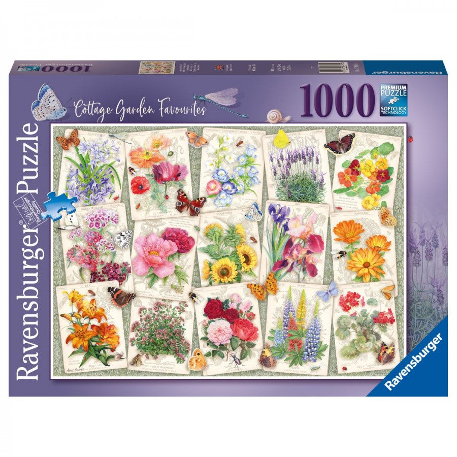 RAVENSBURGER - COTTAGE GARDEN FAVOURITES 1000 PIECE PUZZLE - Toyworld Frankston
