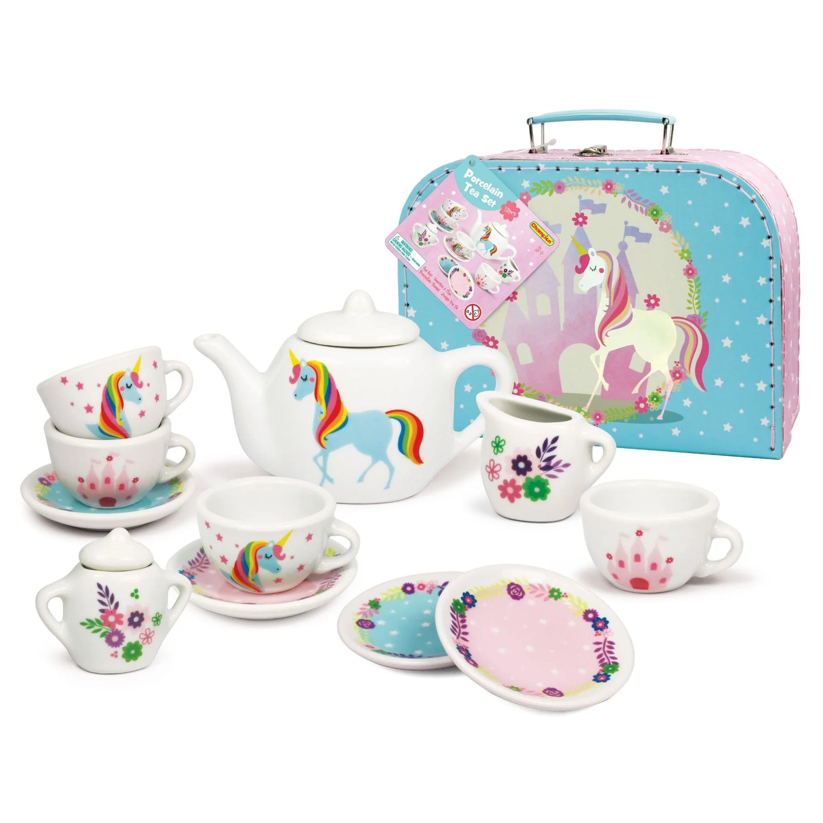 UNICORN PORCELAIN TEA SET 13PC - Toyworld Frankston