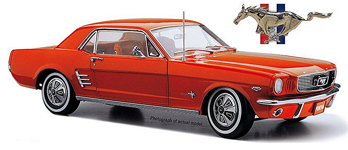 CLASSIC CARLECTABLES 1:18 1966 PONY MUSTANG - SIGNAL FLARE RED - Toyworld Frankston