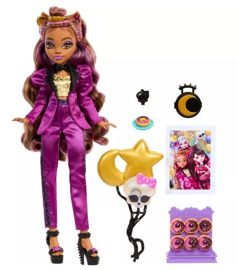 MONSTER HIGH  CLAWDEEN WOLF IN  MONSTER BALL PARTY DRESS - Toyworld Frankston