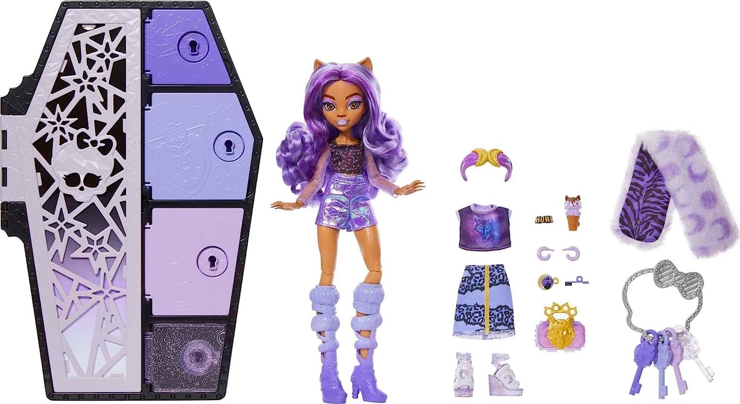 MONSTER HIGH - SKULLTIMATE SECRETS - CLAWDEEN WOLF FASHION FIGURE SERIES 2 - FEAR IDESCENT