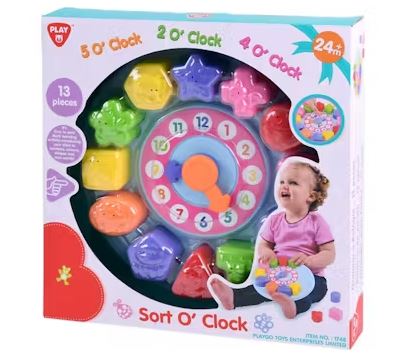 PLAYGO  - SORT O CLOCK 13PC - Toyworld Frankston