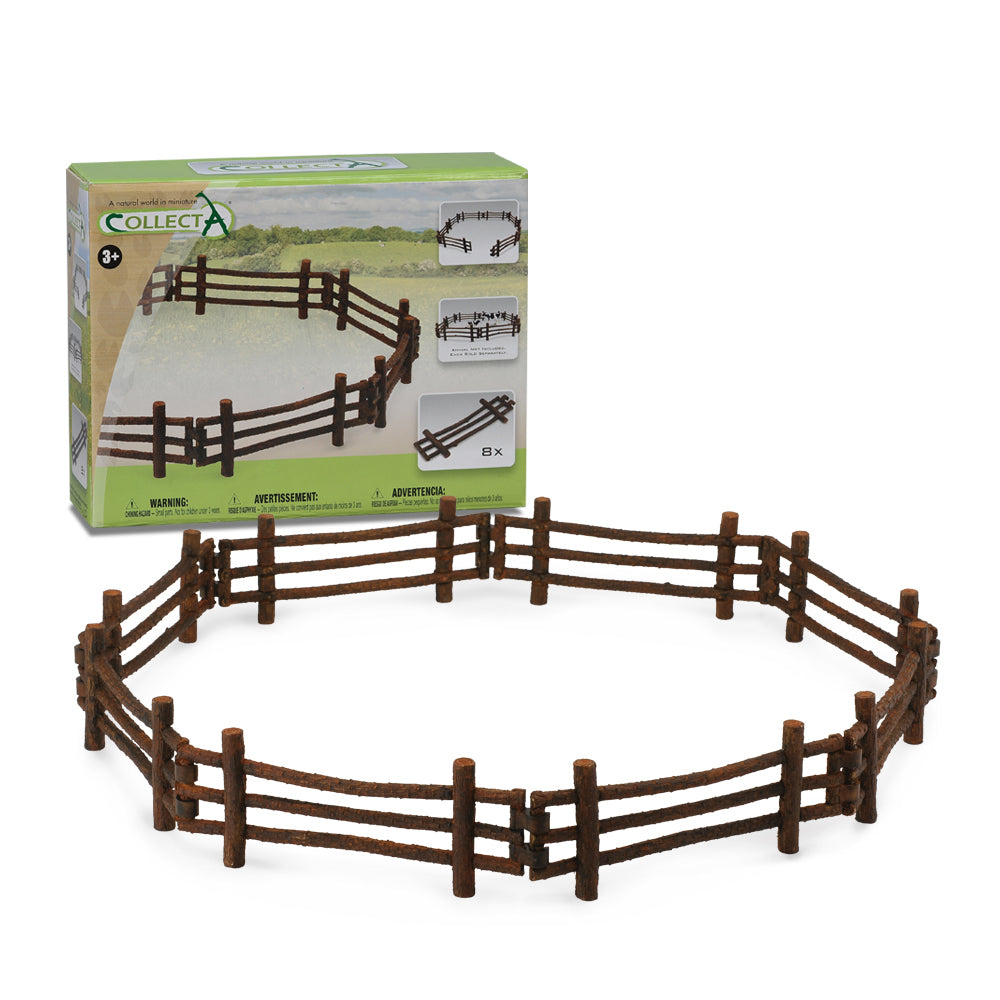 COLLECTA - LOG FENCE 8 PIECES - Toyworld Frankston