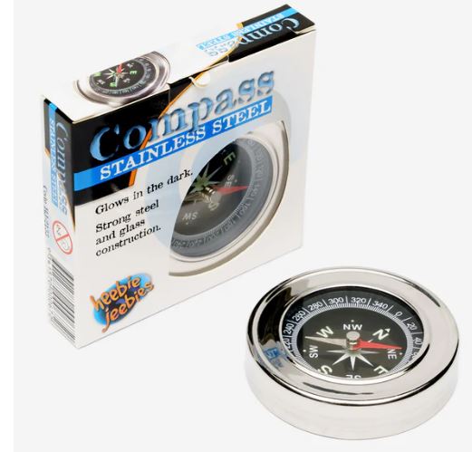 HEEBIE JEEBIES - STAINLESS STEEL COMPASS - Toyworld Frankston