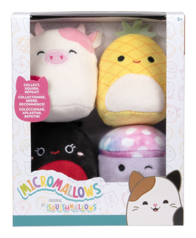 SQUISHMALLOWS - MICROMALLOWS 2.5 INCH 4 PACK - COW